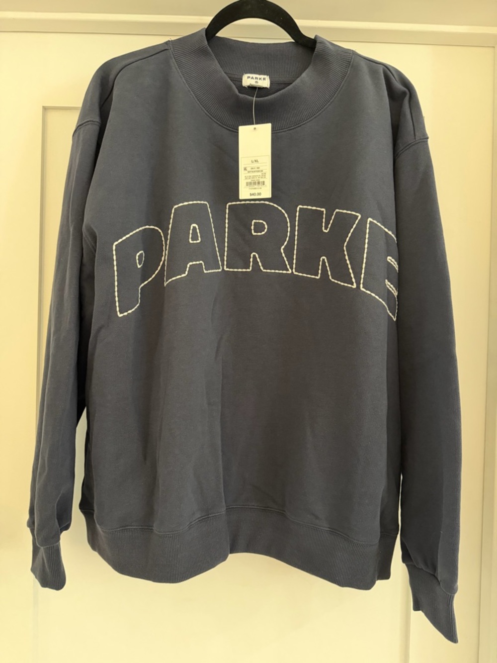 PARKE Navy Logo Sweatshirt L/XL
